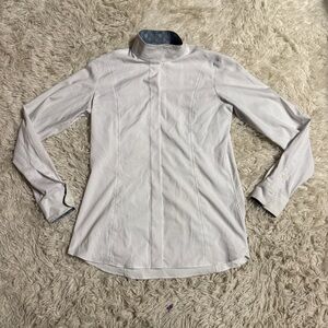 Women’s Medium White Essex Classics Long Sleeve Horseback Riding Show Shirt